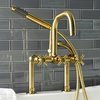 Aqua Vintage AE8407DX Deck Mount Clawfoot Tub Faucet, Brushed Brass AE8407DX